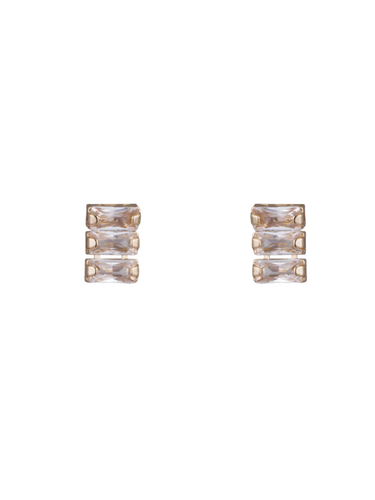 D&X DE1010K Gold Tone Cubic Zirconia Stud Earrings – elegant gold-tone alloy stud earrings with sparkling cubic zirconia stones for timeless style