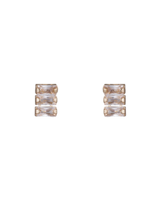 D&X DE1010K Gold Tone Cubic Zirconia Stud Earrings – elegant gold-tone alloy stud earrings with sparkling cubic zirconia stones for timeless style