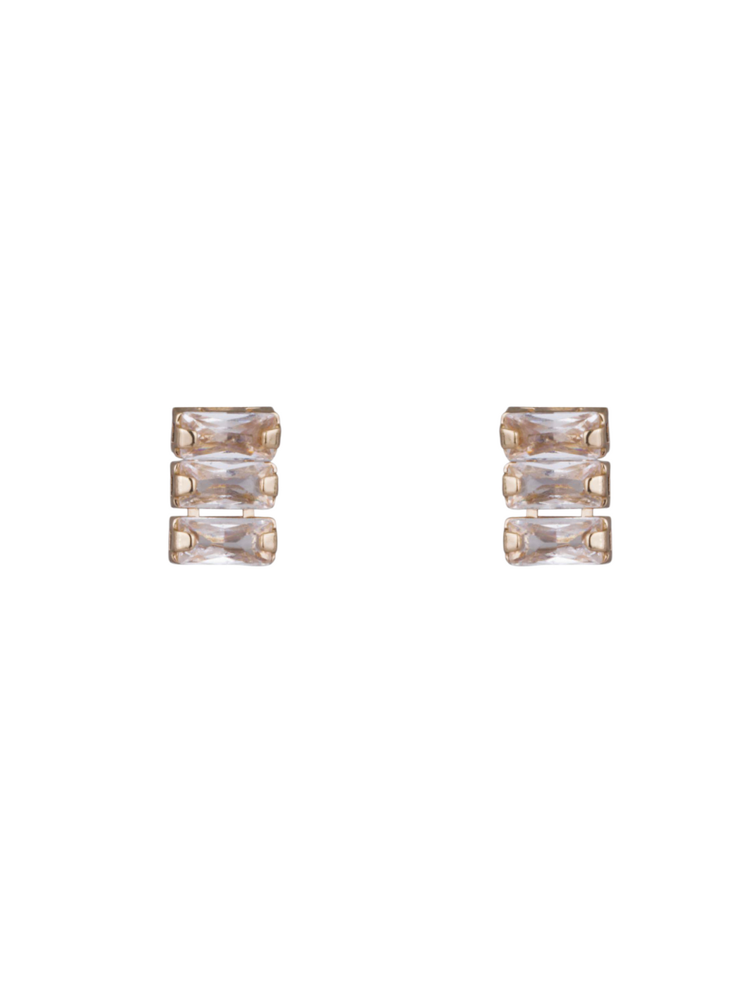 D&X DE1010K Gold Tone Cubic Zirconia Stud Earrings – elegant gold-tone alloy stud earrings with sparkling cubic zirconia stones for timeless style