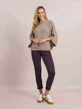 Load image into Gallery viewer, Deck by Decollage batwing knit top with a relaxed boxy fit, scoop neckline, and straight hem.
