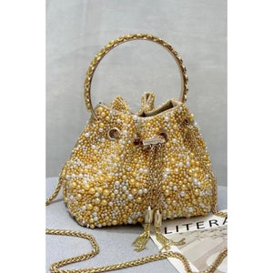 PCHA  G1142 - Gold / Pearl Pouch Bag