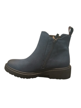 Load image into Gallery viewer, Heavenly Feet Pearce Blue Chelsea boots with faux leather upper, elastic side panels, memory foam footbed and lightweight vegan-friendly sole.
