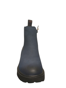 Heavenly Feet Pearce Blue Chelsea boots with faux leather upper, elastic side panels, memory foam footbed and lightweight vegan-friendly sole.