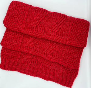 Jess & Lou  - RED Cable Scarf SW584