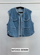 Load image into Gallery viewer, Malissa J - WF2455 - Distressed Denim Gilet
