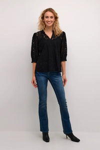 CREAM - KASPIS BLOUSE - BLACK