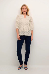 CREAM - KASPIS BLOUSE - STONE