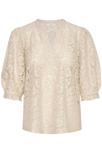 CREAM - KASPIS BLOUSE - STONE