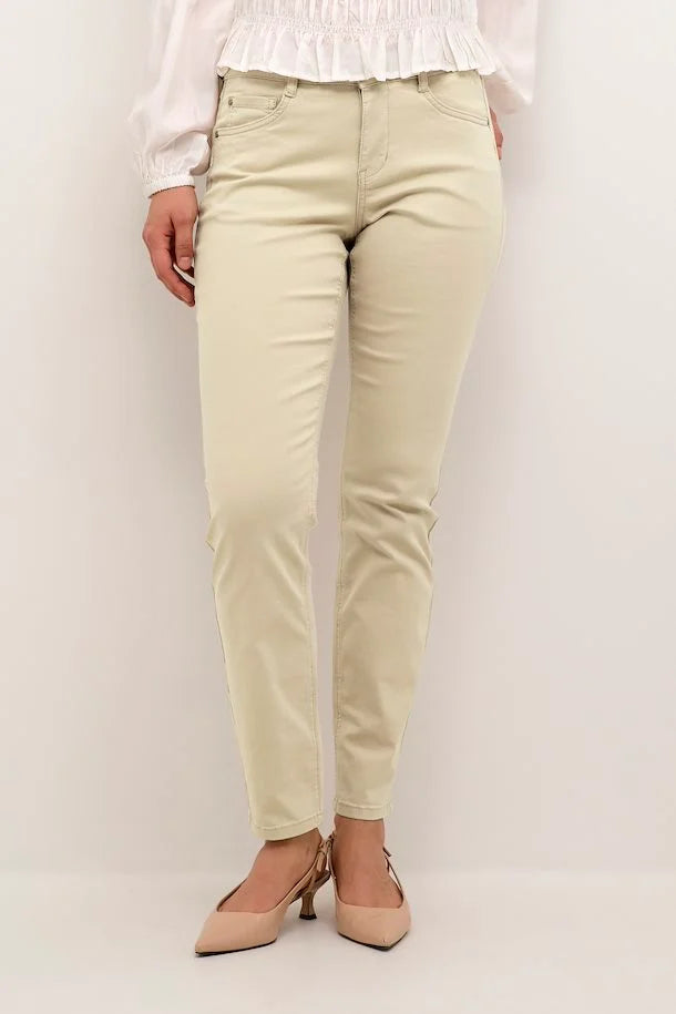 CREAM - ANN TWILL PANT - STONE