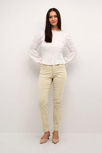 CREAM - ANN TWILL PANT - STONE