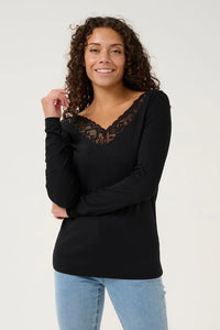 CREAM - TRULLA TOP - BLACK