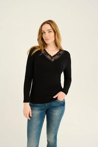 CREAM - TRULLA TOP - BLACK