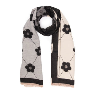 EBSC6003 - Scarf Black/White/Grey Daisy