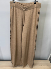 Load image into Gallery viewer, Malissa J WF2643 stone studded knit wide-leg trousers with side embellishment—women’s designer-inspired knitwear loungewear
