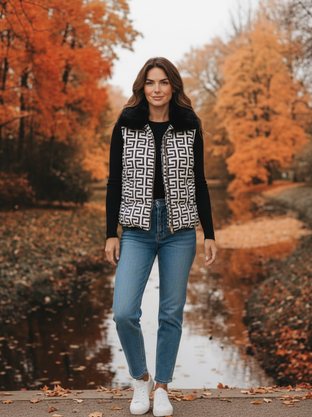 Malissa J GC20701 Mono Reversible Printed Gilet