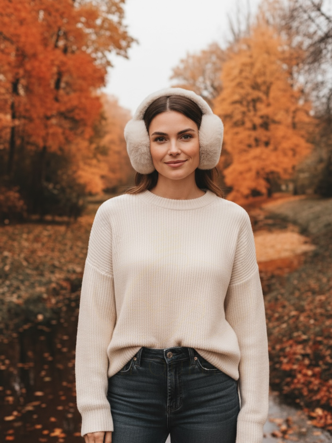 Malissa J GC20710 Stone Faux Fur Earmuffs – women’s luxury faux fur earmuffs in stone. Soft, cosy and stylish winter accessory for warmth and elegant cold-weather fashion.