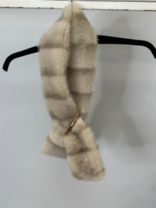 Malissa J GC20712 stone faux fur collar with metallic bar fastening luxury women’s winter accessory for layering