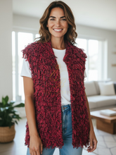 Load image into Gallery viewer, Malissa J WF2467 Wine Knit Gilet
