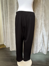 Load image into Gallery viewer, Malissa J WF2484 black straight leg trousers - elasticated waist neutral women’s trousers for smart casual and everyday wear.
