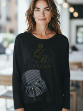 Load image into Gallery viewer, Malissa J WF2518 Black Co-Ord women’s top with round neck, long sleeves and statement pocket detail – matching co-ord set with trousers.
