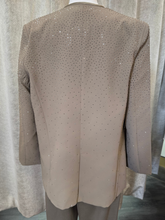 Load image into Gallery viewer, Malissa J WF2600 stone studded blazer with longline tailored fit-women’s evening blazer with sparkling embellishments for smart-casual and occasion wear
