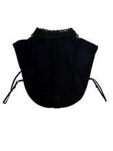 Load image into Gallery viewer, PCHA 7726 Black Crystals Embellished Cotton Collar featuring diamond-pattern crystal detailing, button fastening, and adjustable side straps for a polished layered look.
