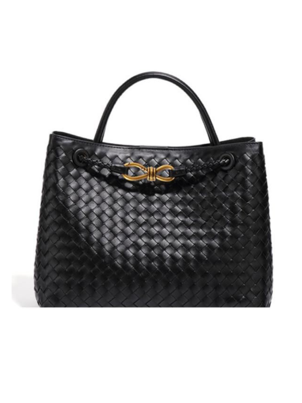 PCHA B1783 Woven Bag featuring elegant woven texture, gold tone knot detail and structured boutique design perfect for day to night styling.
