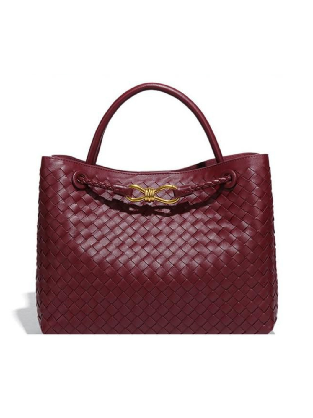 PCHA B1783 Woven Bag featuring elegant woven texture, gold tone knot detail and structured boutique design perfect for day to night styling.