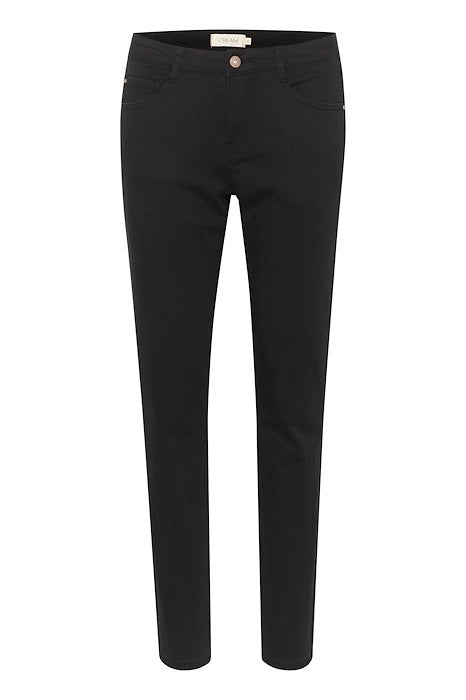 CREAM - ANN TWILL PANT - BLACK