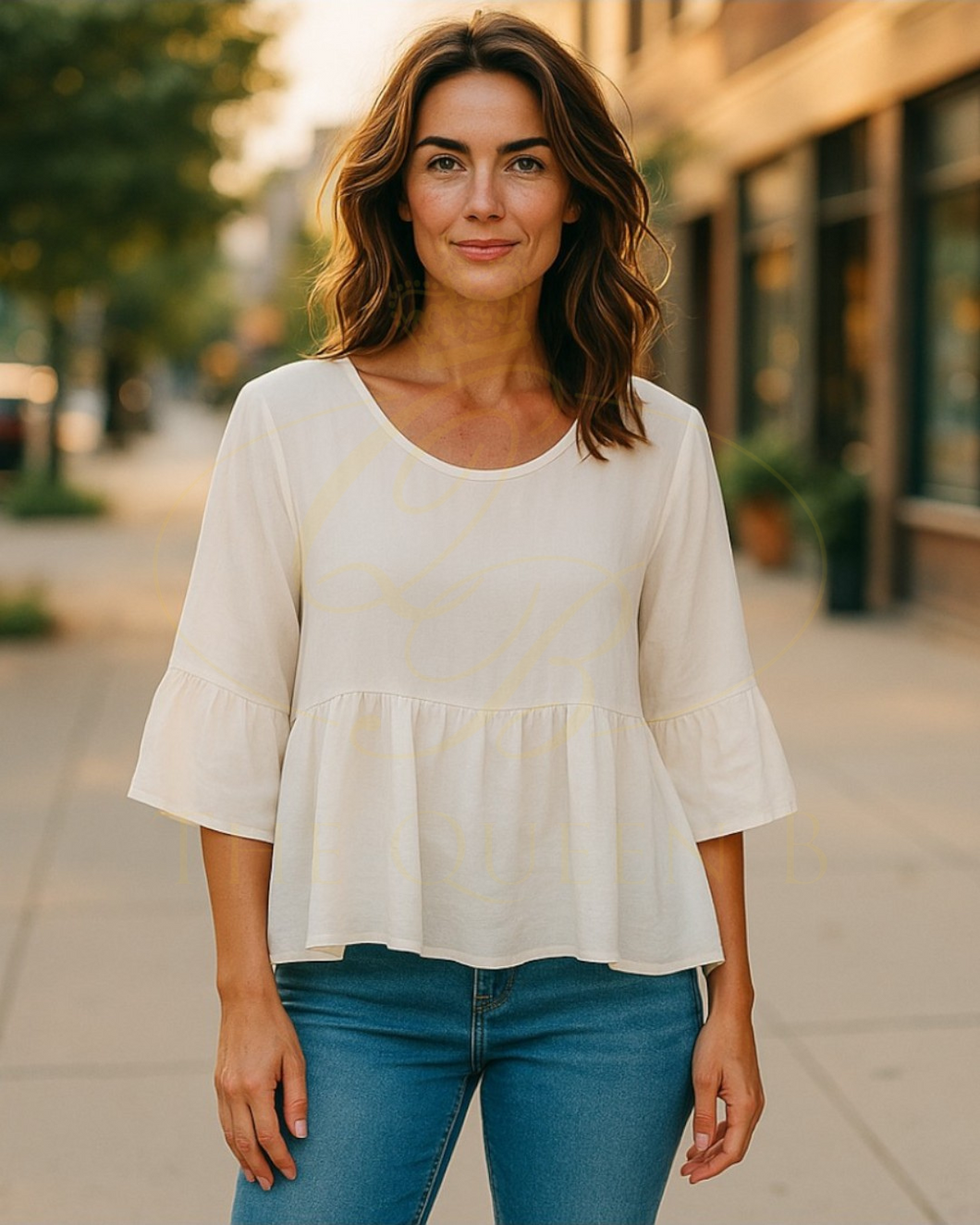Sizes 14 & 16 TARA VAO  - LINDA TOP 2130 ECRU