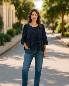 Sizes 10 & 12 TARA VAO  - LINDA TOP 2130 NAVY