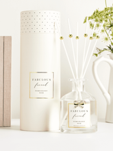 Load image into Gallery viewer, QB25 DIF2 Fabulous Friend Pomegranate Noir Diffuser with gold diamanté bow and elegant glass design
