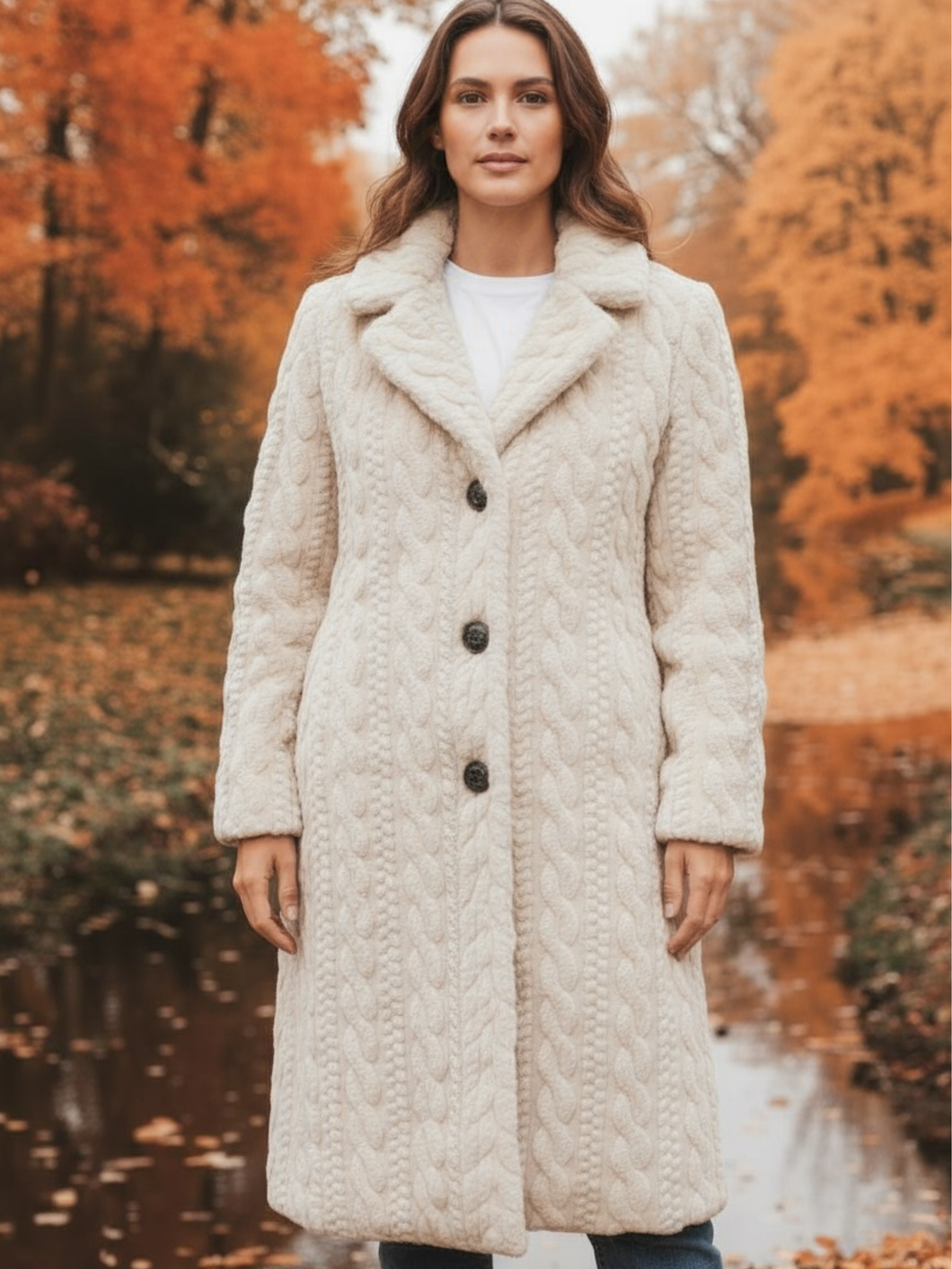 QBAW25 CW C802 Cable Fluffy Coat