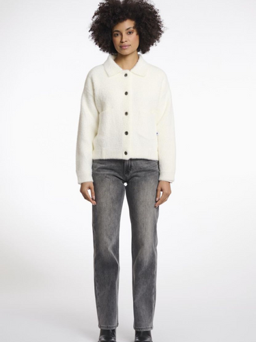 Rino & Pelle Bubbly Boxy Jacket with boxy silhouette, flat collar, button closure and front pockets – luxury women’s outerwear for stylish casual and occasion looks.