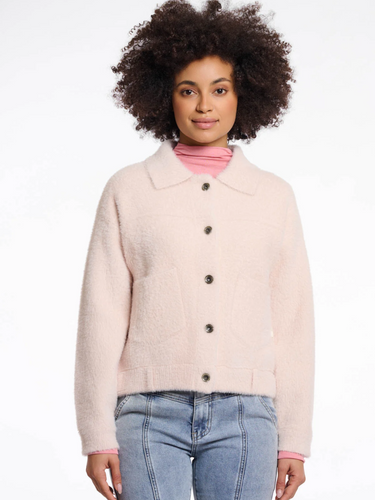 Rino & Pelle Bubbly Boxy Jacket with boxy silhouette, flat collar, button closure and front pockets – luxury women’s outerwear for stylish casual and occasion looks.