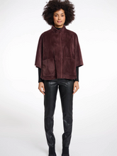 Load image into Gallery viewer, Rino &amp; Pelle Faux-Fur Cape in plush soft finish with snap button closure, pockets and side slit details – elegant women’s evening and winter cape.
