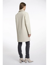 Load image into Gallery viewer, Rino &amp; Pelle Ivon Birch reversible coat – women’s cream longline winter coat with lapel collar, double-breasted buttons and large pockets, styled for versatile day-to-night outerwear.
