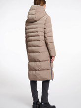 Load image into Gallery viewer, Rino &amp; Pelle Keilafur long padded winter coat for women with faux-fur lining, hood, zip closure and side zips – stylish insulated outerwear for cold weather.
