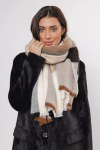 RINO & PELLE - ROWA SCARF - NEUTRAL CHECK