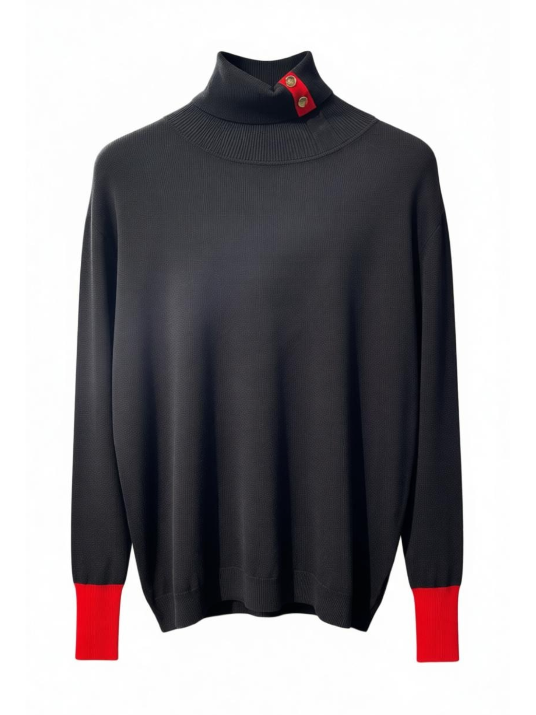 Paramour 9038 Black/Red Contrast Collar & Cuff Jumper