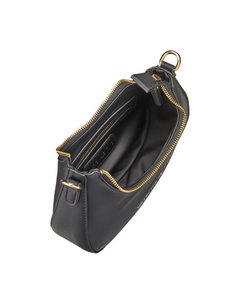 Black half moon bag with a detachable strap 
