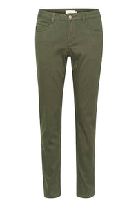 CREAM - ANN TWILL PANT - OLIVE