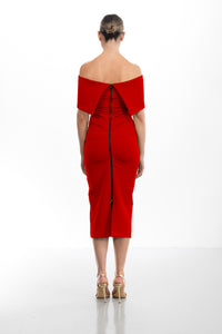 Kevan Jon - Kyoto Knee Dress - red