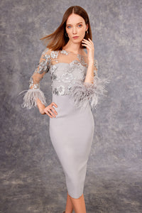 Carla Ruiz - 99607 - Midi dress with feathers