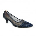 Load image into Gallery viewer, LUNAR - ALISHA  - NAVY - LOW HEELED COURT SHOE - FLR559
