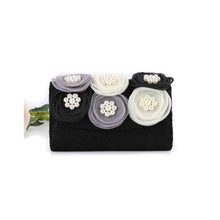 Load image into Gallery viewer, QBC - F2237 Black Silk Roses Clutch Bag
