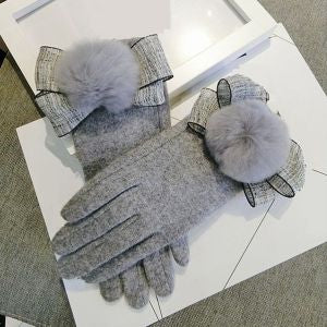 QB - PCHA - HA235 - pom pom bow gloves